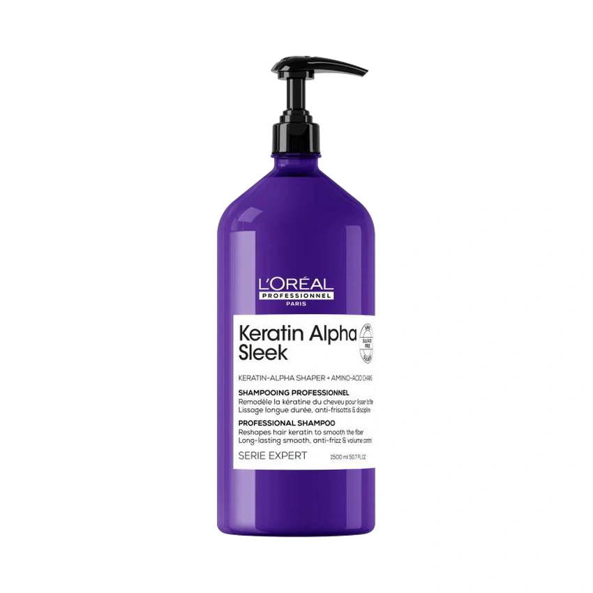 Keratin Alpha Sleek Sulphate-Free Shampoo 1500ml official L’Oréal Professionnel product photo